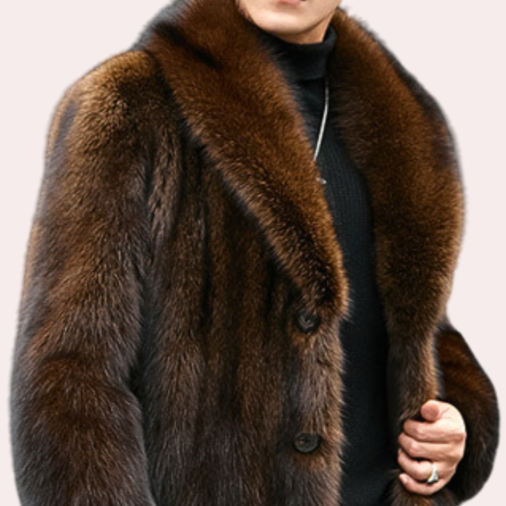 Men's Timeless Faux Fur Trim Coat