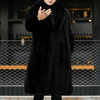 Men's Timeless Faux Fur Trim Coat