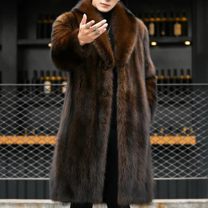 Men's Timeless Faux Fur Trim Coat