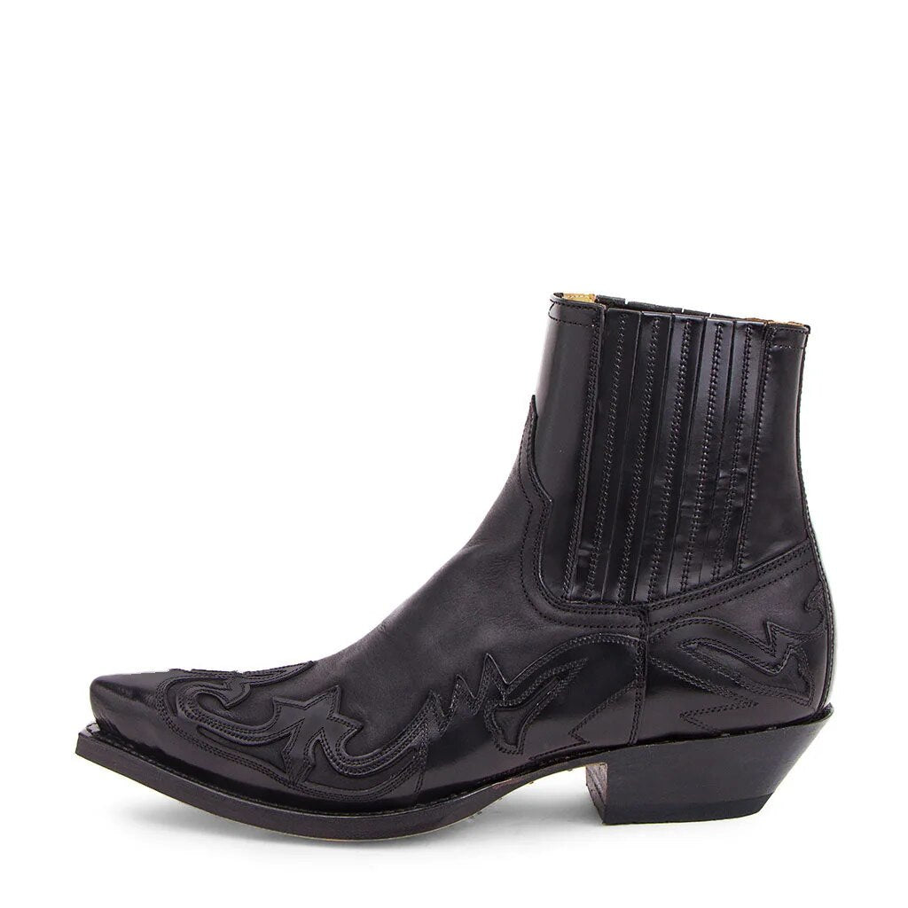 Men's Western Embroidered Slip On Ankle Boots