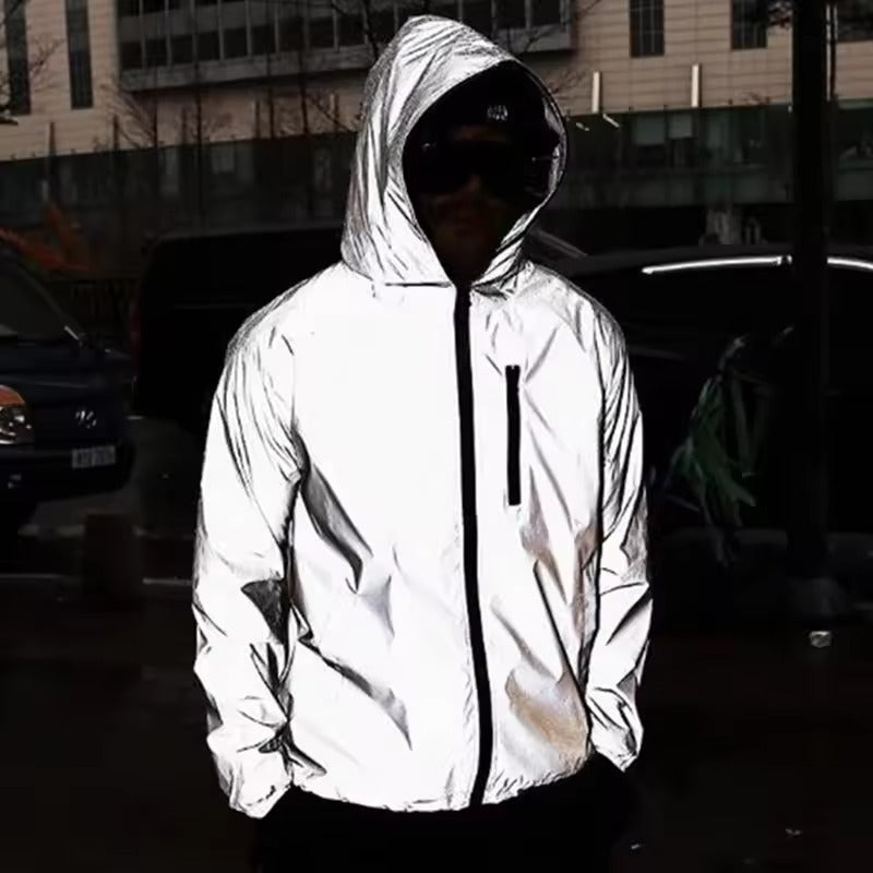 Unisex Reflective Waterproof Rain Jacket