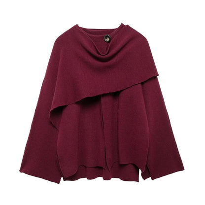 Women's Asymmetric Winter Poncho