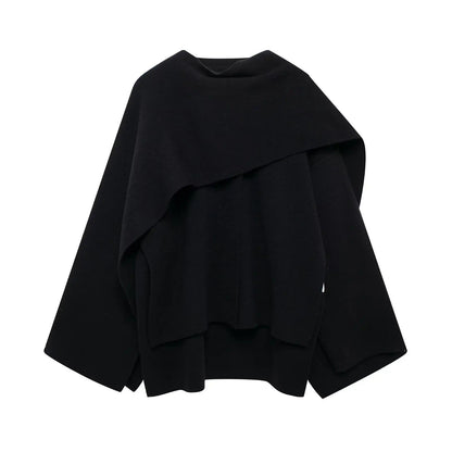 Women's Asymmetric Winter Poncho