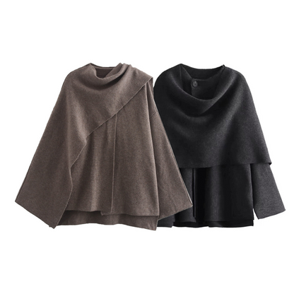 Women's Asymmetric Winter Poncho