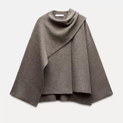 Women's Asymmetric Winter Poncho