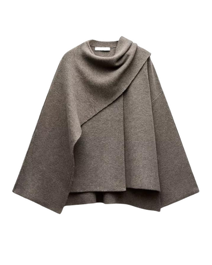 Women's Asymmetric Winter Poncho