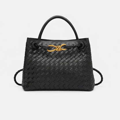 womens-black-woven-faux-leather-tote-bag