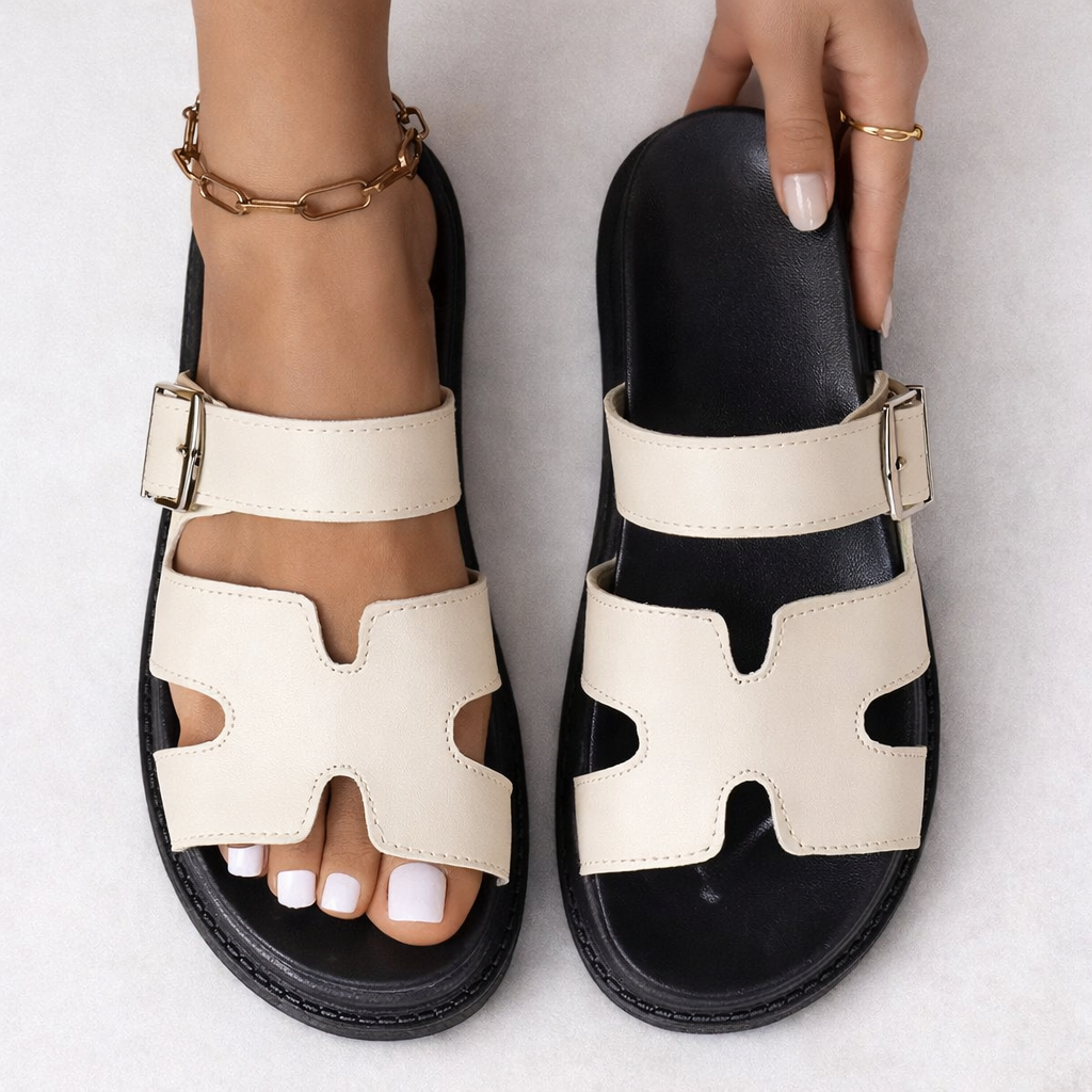 Women’s Buckle Strap Comfort Walking Sandals