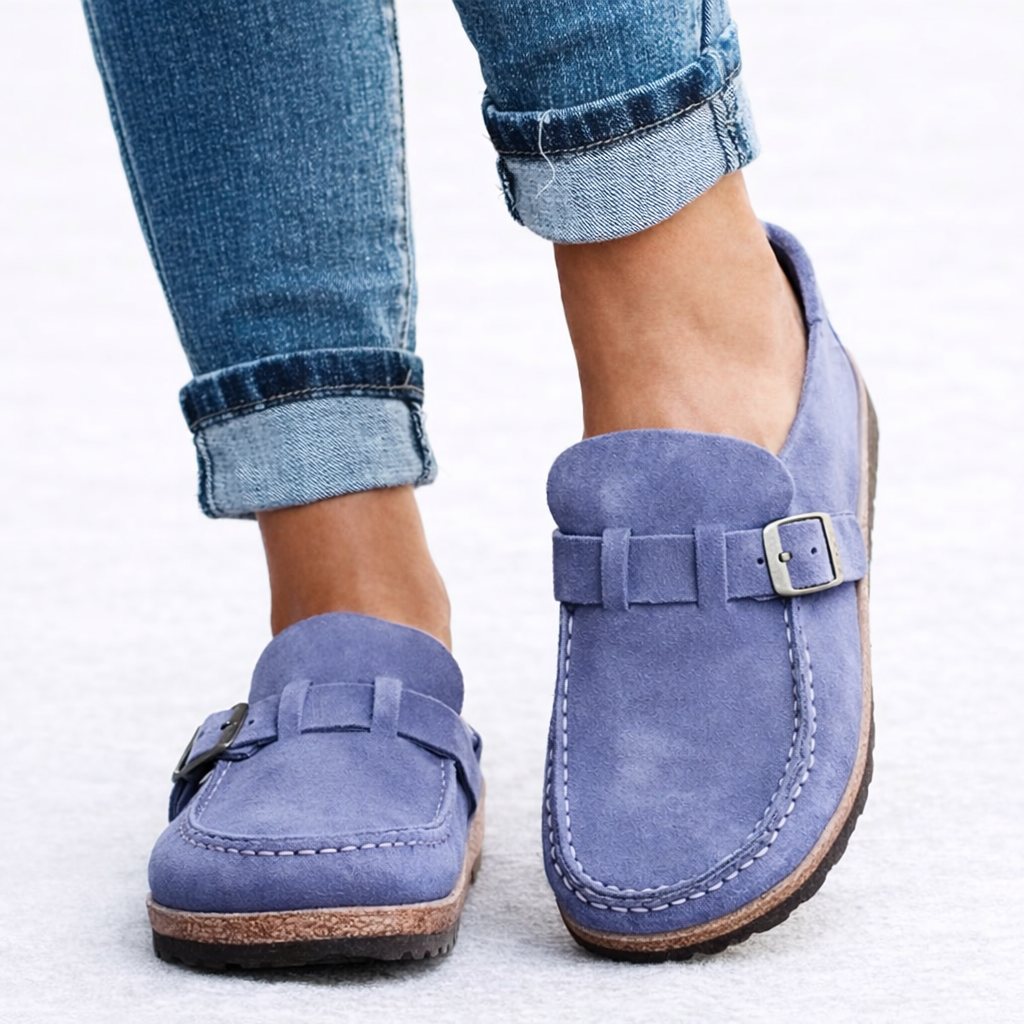 Women’s Buckle Strap Suede Comfort Loafers