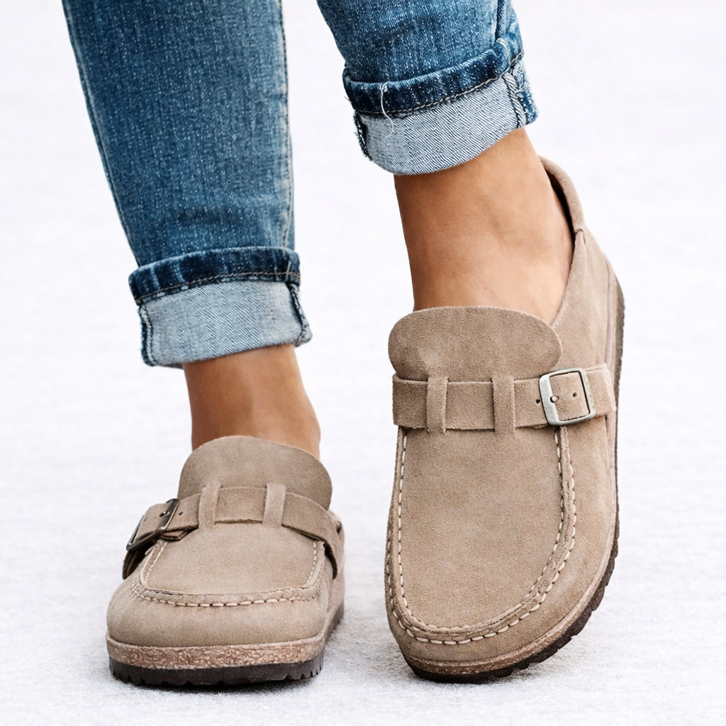 Women’s Buckle Strap Suede Comfort Loafers