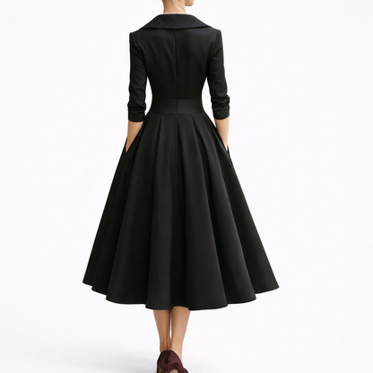 Women’s Collared Fit & Flare Midi Dress