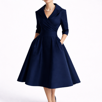 Women’s Collared Fit & Flare Midi Dress