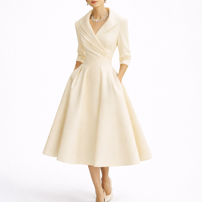 Women’s Collared Fit & Flare Midi Dress