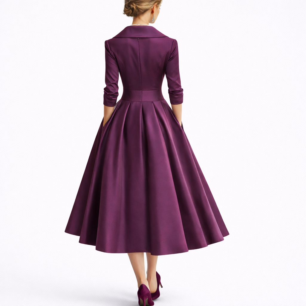 Women’s Collared Fit & Flare Midi Dress