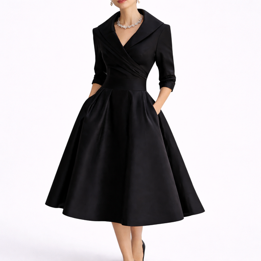 Women’s Collared Fit & Flare Midi Dress