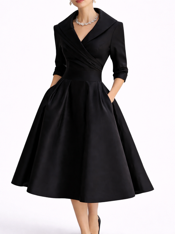 Women’s Collared Fit & Flare Midi Dress