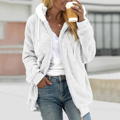 Women's Cosy Plush Hooded Jacket