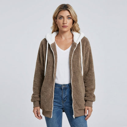 Women's Cosy Plush Hooded Jacket
