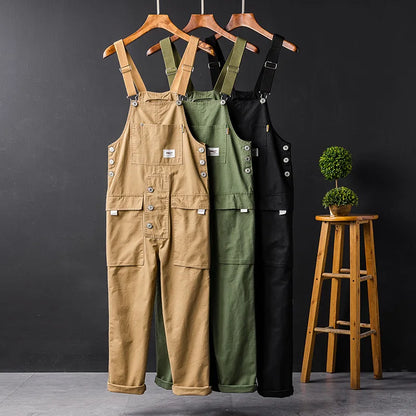 Women's Cotton Blend Dungarees With Pockets