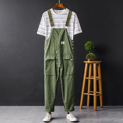Women's Cotton Blend Dungarees With Pockets