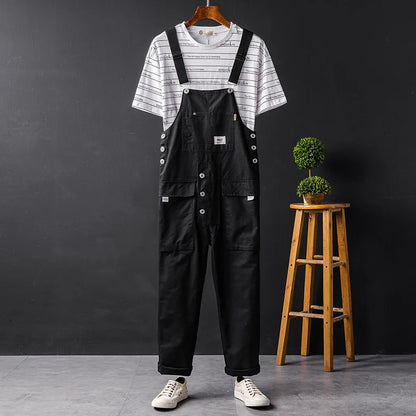 Women's Cotton Blend Dungarees With Pockets