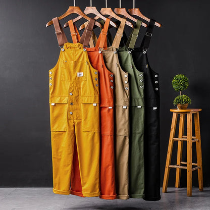 Women's Cotton Blend Dungarees With Pockets