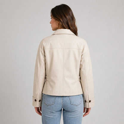 Women's Cropped Button Front Utility Jacket