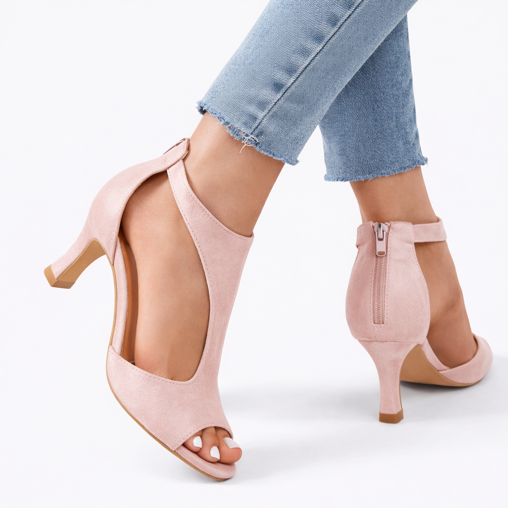 Women’s Cut-Out Peep Toe Heeled Sandals