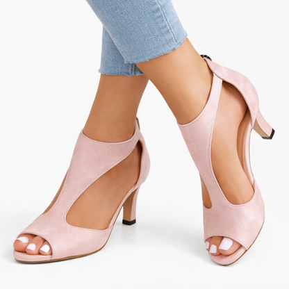Women’s Cut-Out Peep Toe Heeled Sandals