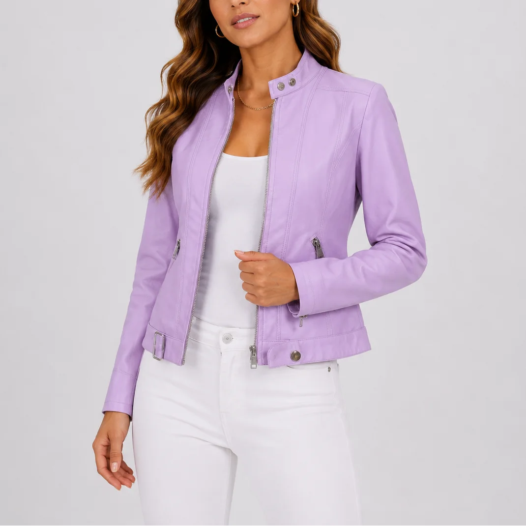 Women's Faux Leather Moto Jacket