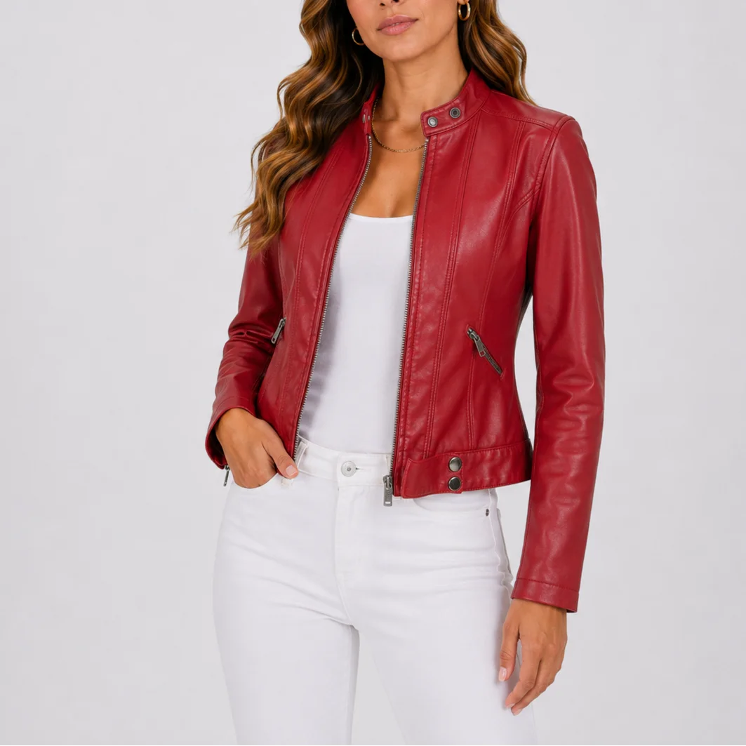 Women's Faux Leather Moto Jacket