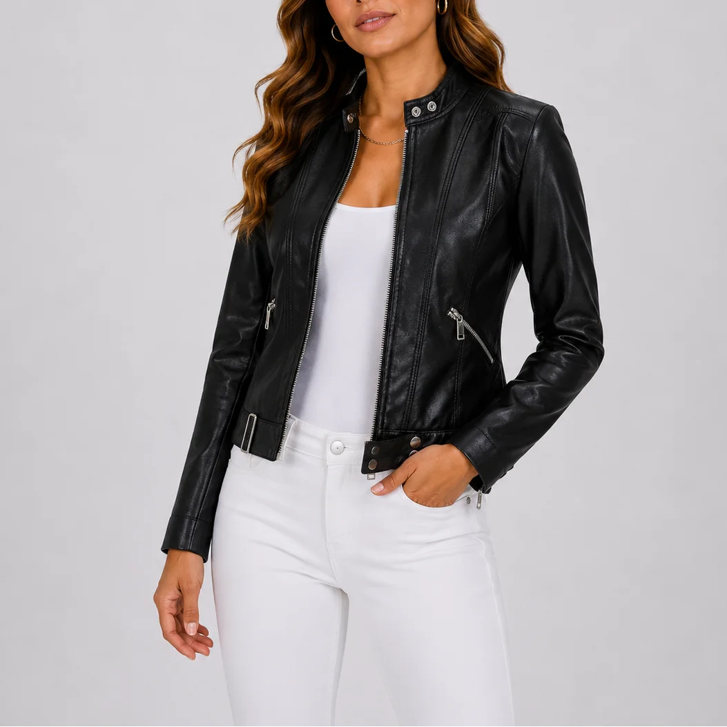Women's Faux Leather Moto Jacket