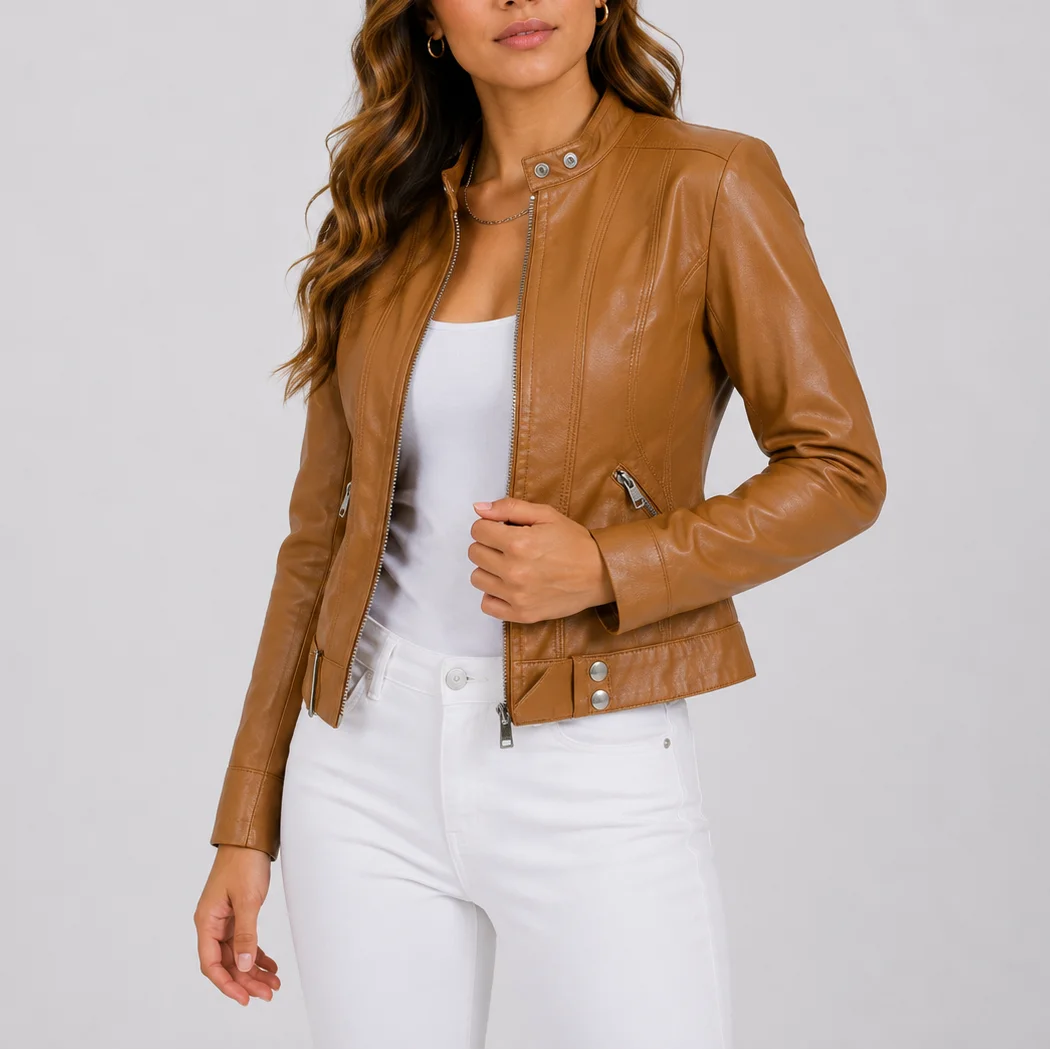 Women's Faux Leather Moto Jacket