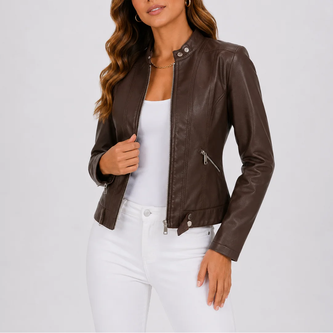 Women's Faux Leather Moto Jacket