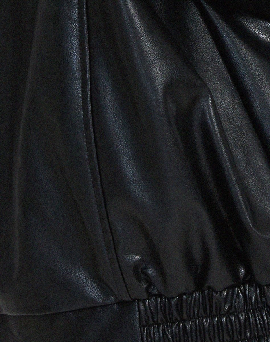 Women's Faux Leather Relaxed Fit Jacket