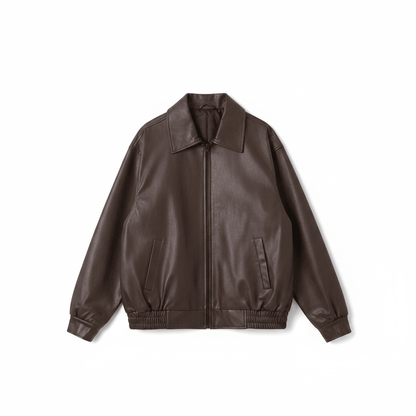 Women's Faux Leather Relaxed Fit Jacket