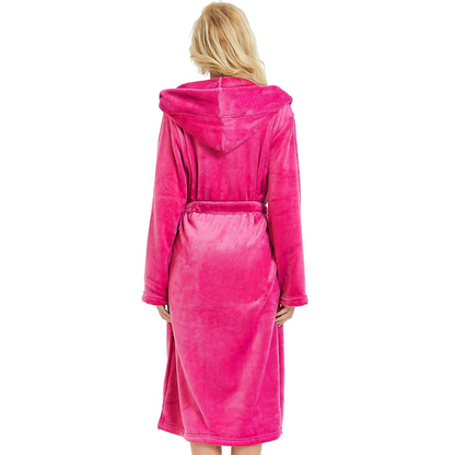 Women's Fleece Bathrobe With Hood