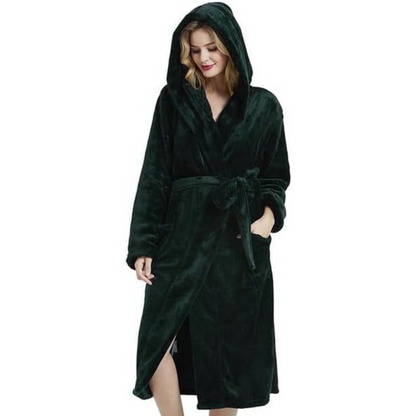 Women's Fleece Bathrobe With Hood