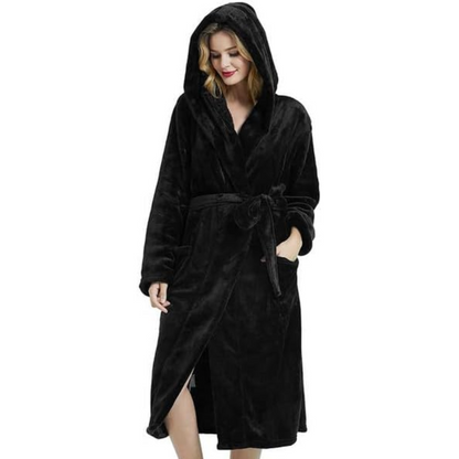 Women's Fleece Bathrobe With Hood