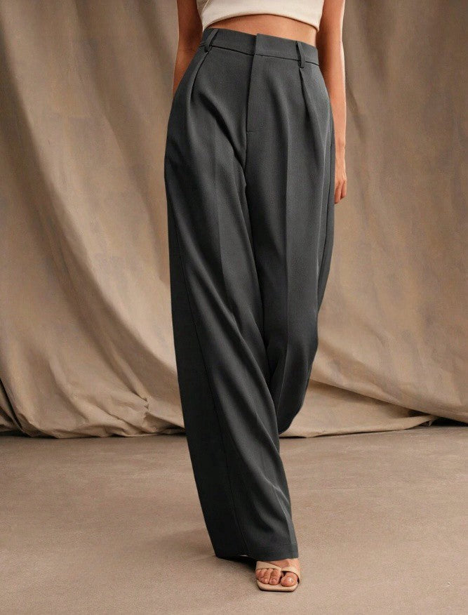 Women's High Waist Wide Leg Tailored Trousers