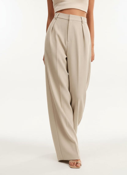 Women's High Waist Wide Leg Tailored Trousers