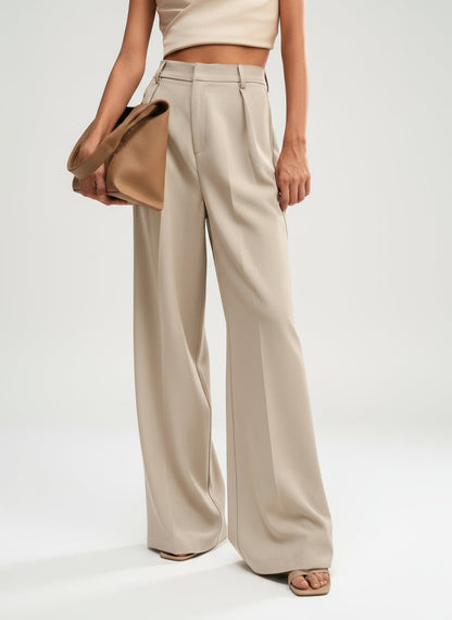 Women's High Waist Wide Leg Tailored Trousers
