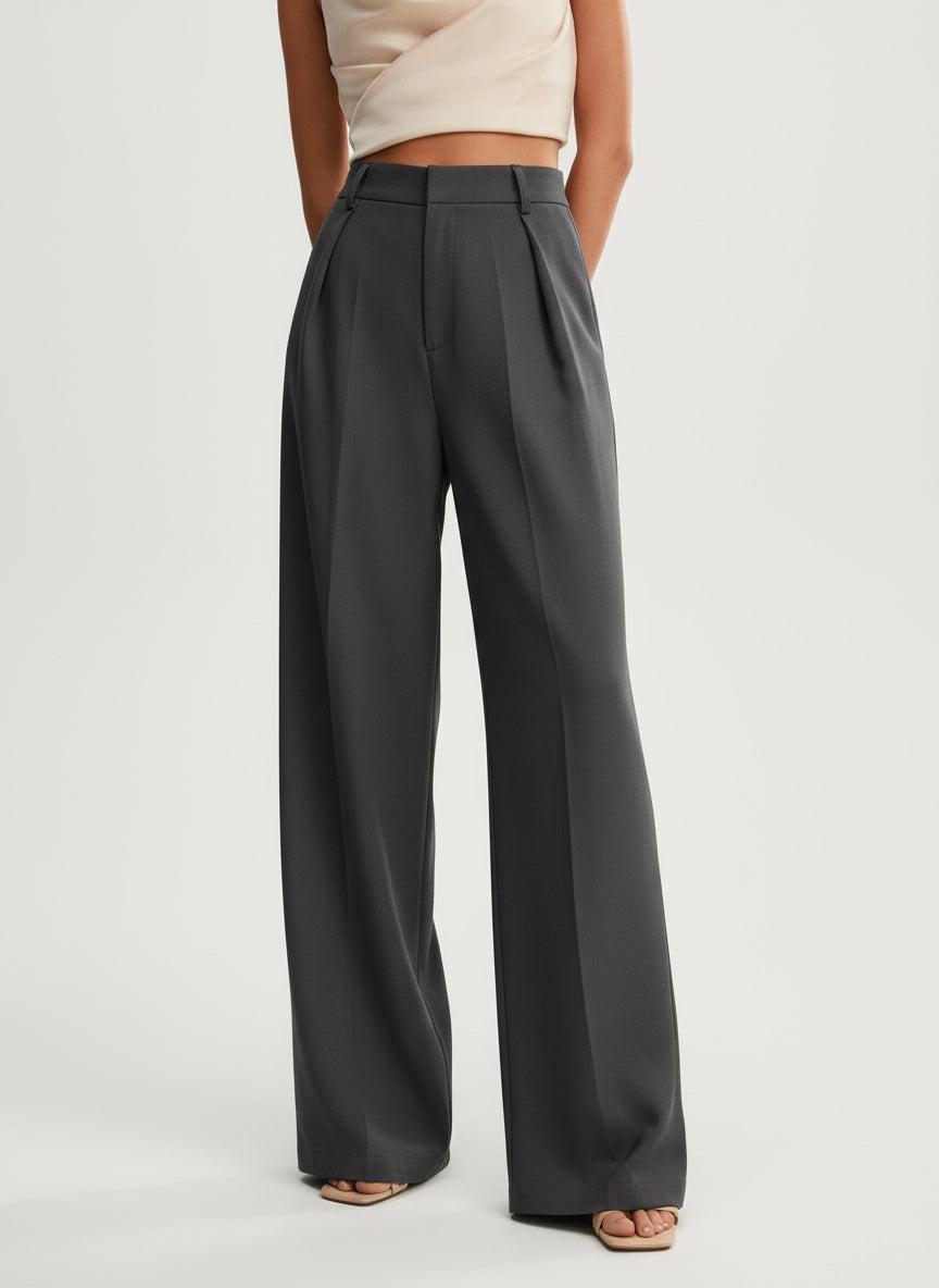 Women's High Waist Wide Leg Tailored Trousers