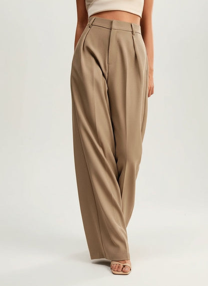 Women's High Waist Wide Leg Tailored Trousers
