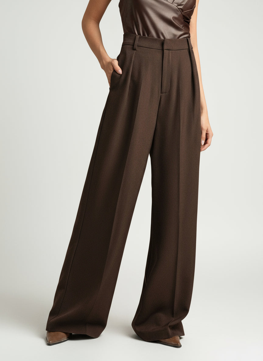 Women's High Waist Wide Leg Tailored Trousers