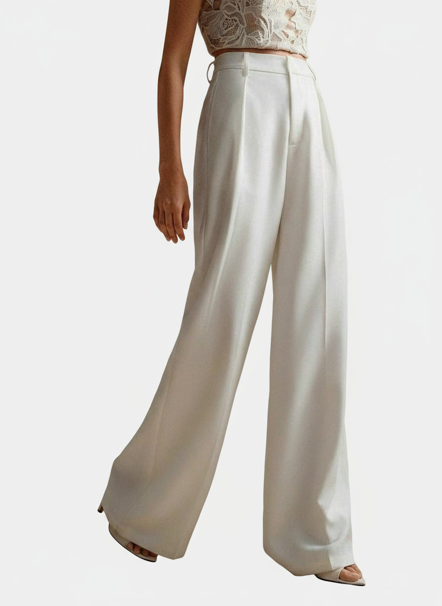 Women's High Waist Wide Leg Tailored Trousers