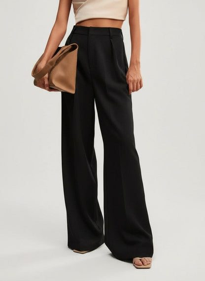 Women's High Waist Wide Leg Tailored Trousers
