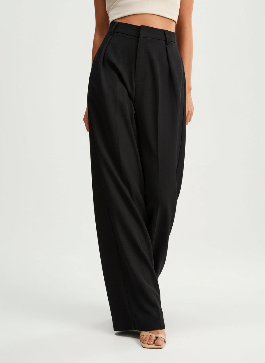Women's High Waist Wide Leg Tailored Trousers