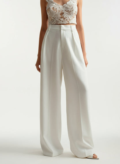 Women's High Waist Wide Leg Tailored Trousers