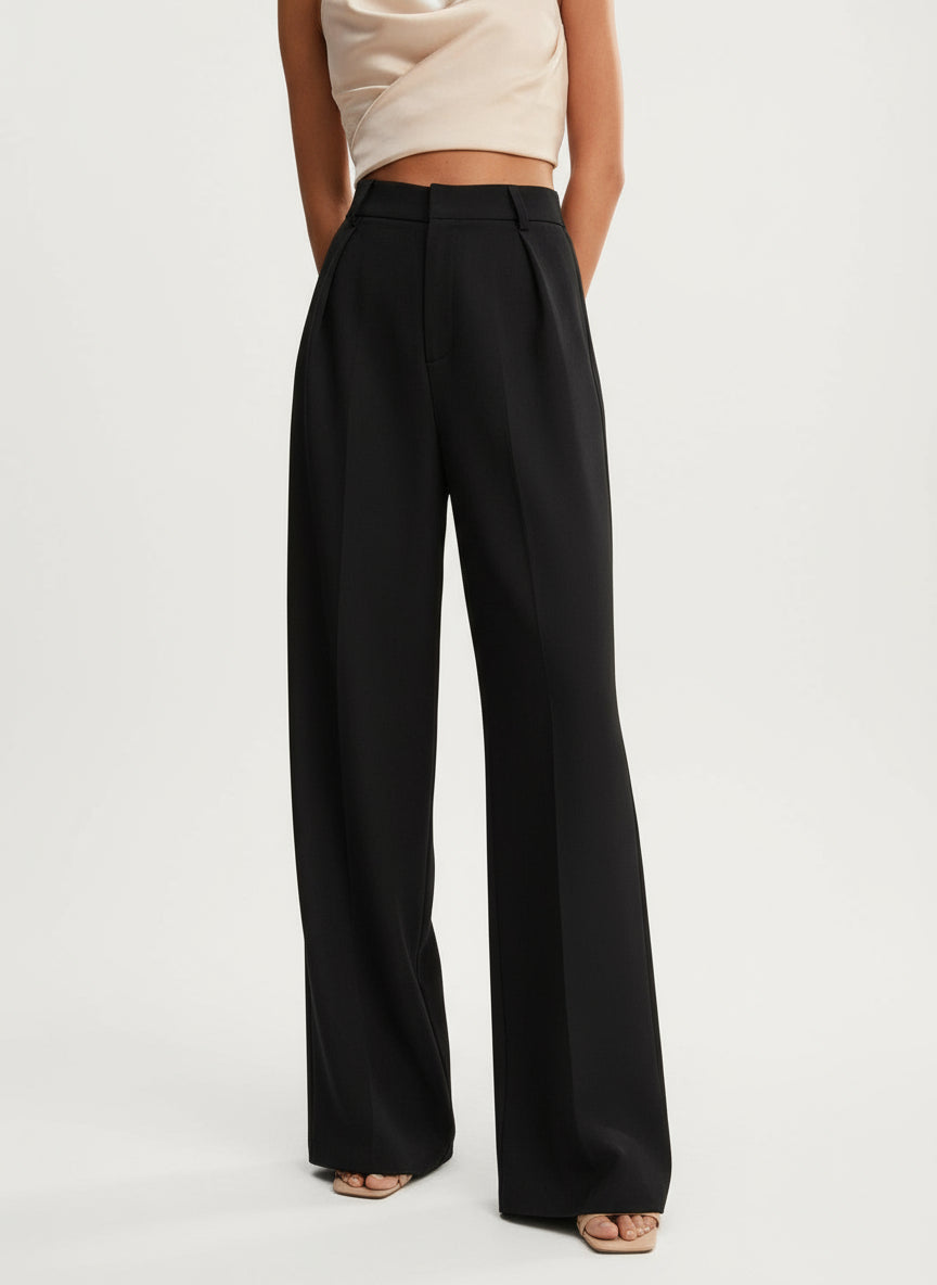 Women's High Waist Wide Leg Tailored Trousers